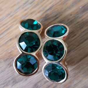 Swarovski Green Rhinestones Clip-on Earrings